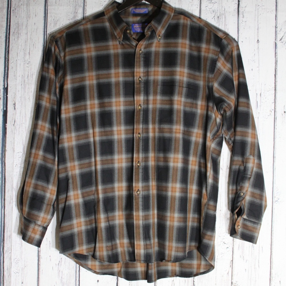 Pendleton Wool Button Down Plaid Shirt
